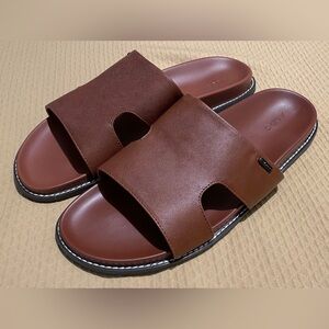 ALDO Leather Slide Sandals • Brown • US Mens Size 12